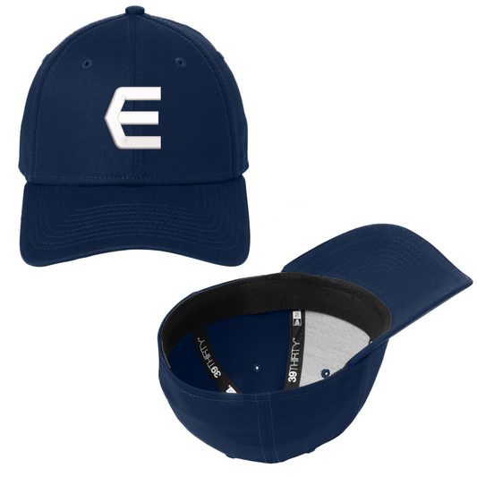 Elite Sports E Logo New Era Structured Flex Fit Hat Navy